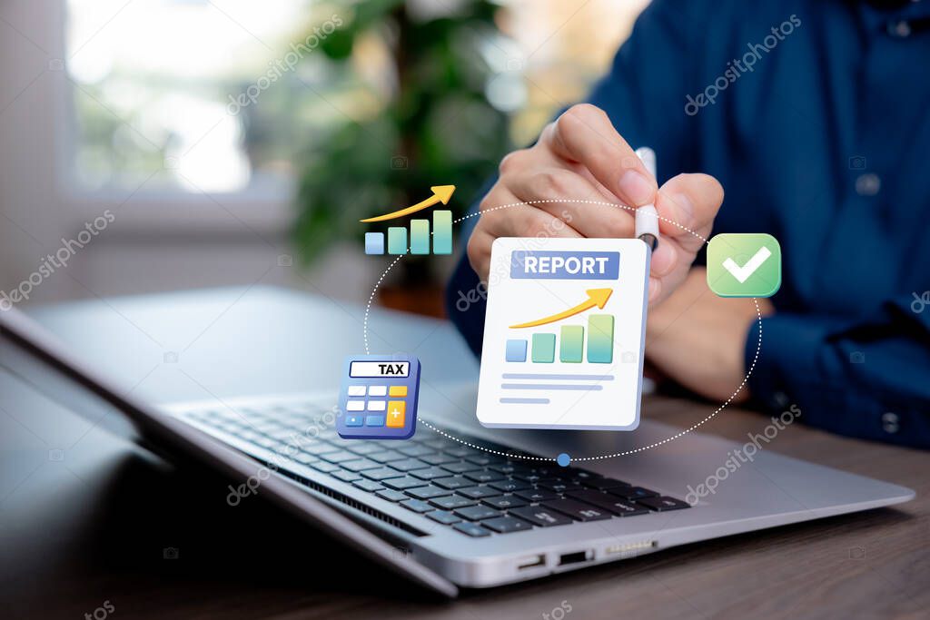 Finanzbuchhaltung – digitales Dashboard auf Laptop